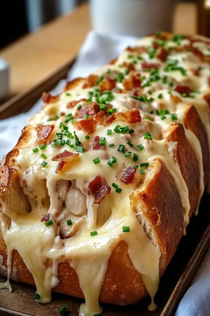Stuffed Chicken Bacon Chive Bread Loaf