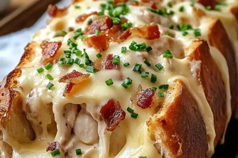 Stuffed Chicken Bacon Chive Bread Loaf – A Cheesy Savory Delight