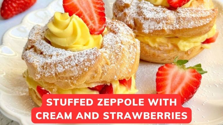 Stuffed Zeppole Recipe | Cream and Strawberry Filling | Easy Italian Dessert