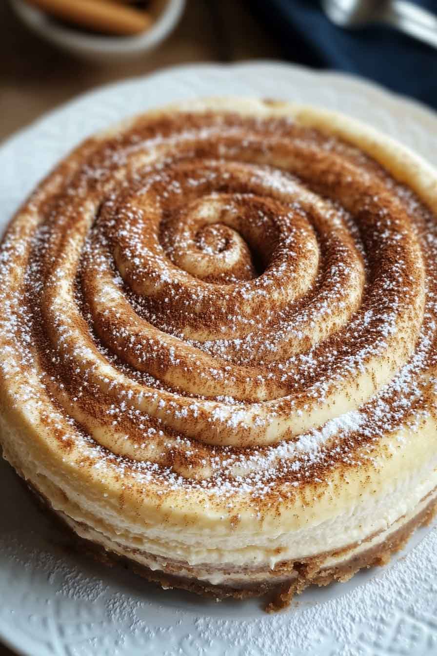 Swirled Cinnamon Honeybun Cheesecake