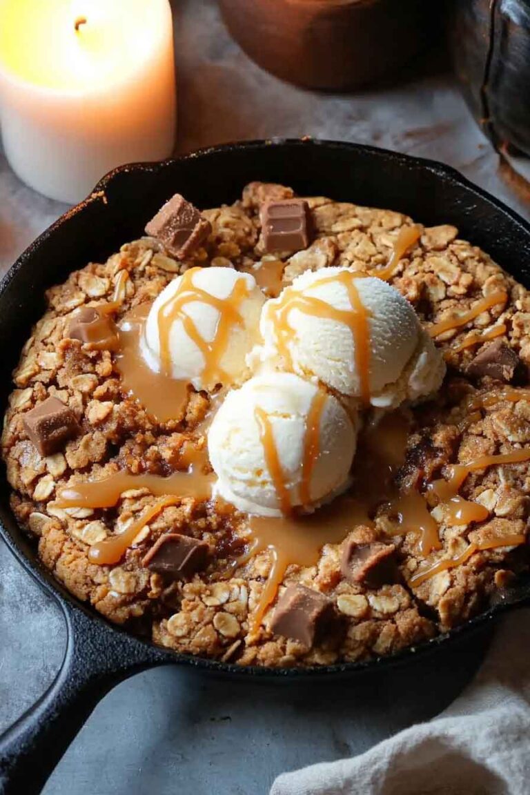 Toffee Butterscotch Oatmeal Cookie Skillet