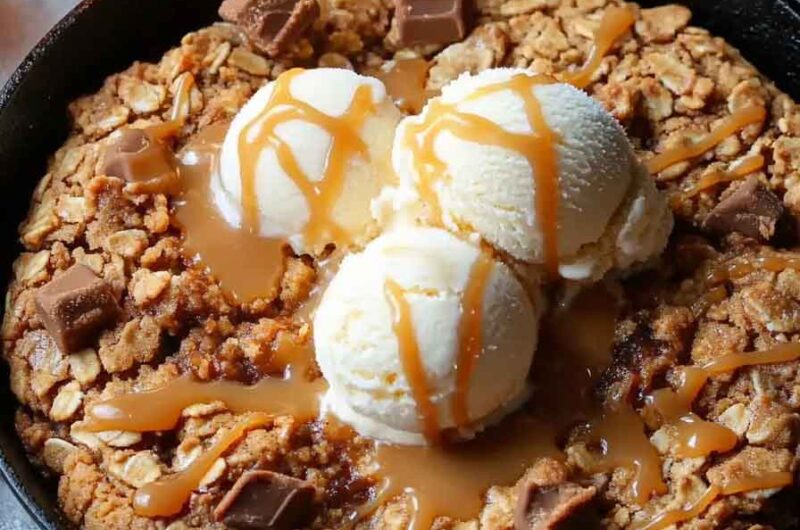 Toffee Butterscotch Oatmeal Cookie Skillet