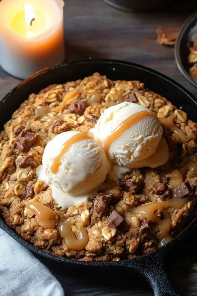 How to Serve the Toffee Butterscotch Oatmeal Cookie Skillet