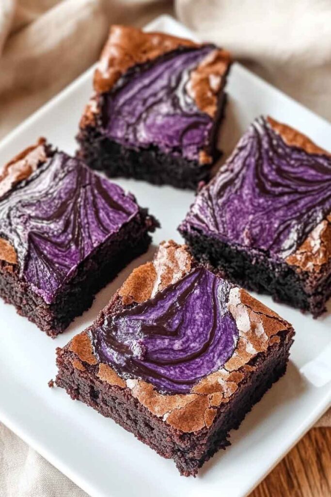 How to Serve Ube Swirl Brownies