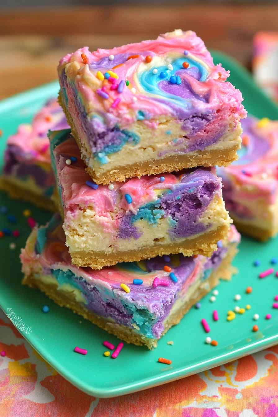 Unicorn Cheesecake Bars