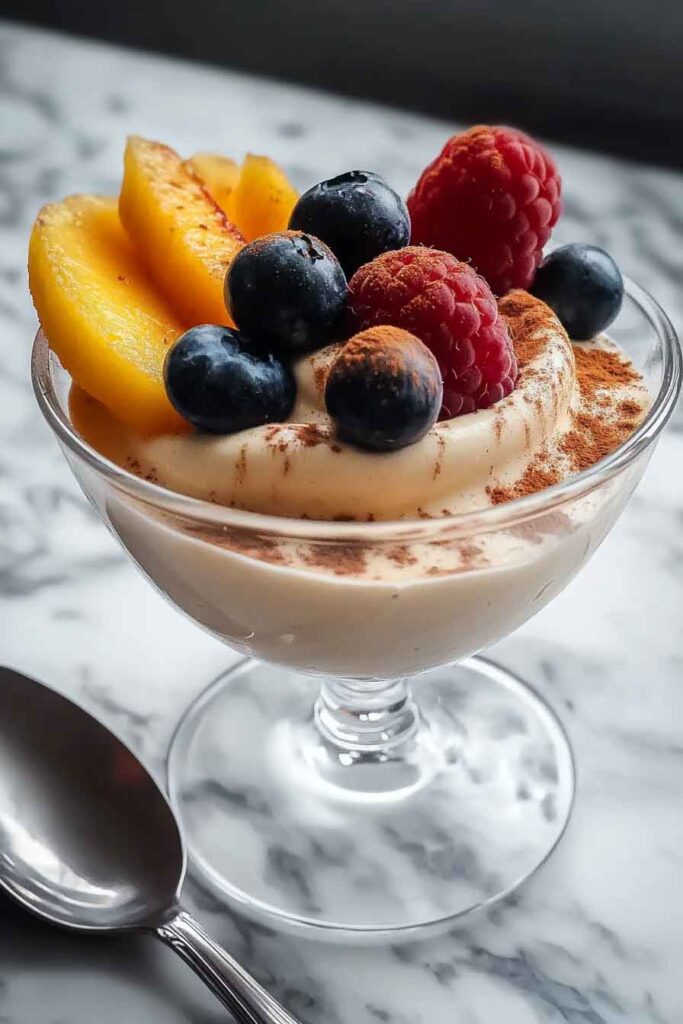 Step 5: Assemble the Vanilla Mousse with Spiced Autumn Fruits