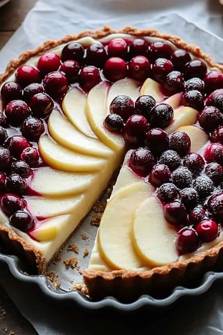 White Chocolate Cranberry Apple Tart
