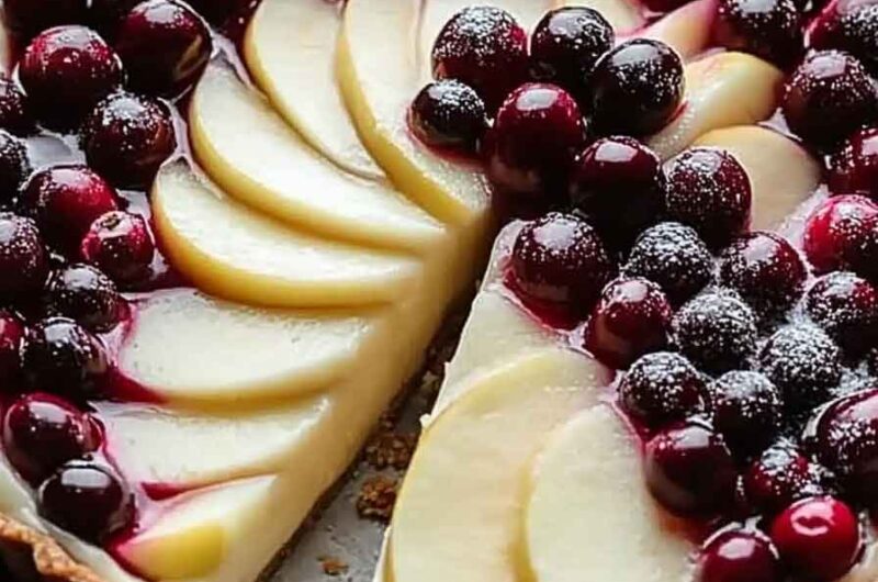 White Chocolate Cranberry Apple Tart