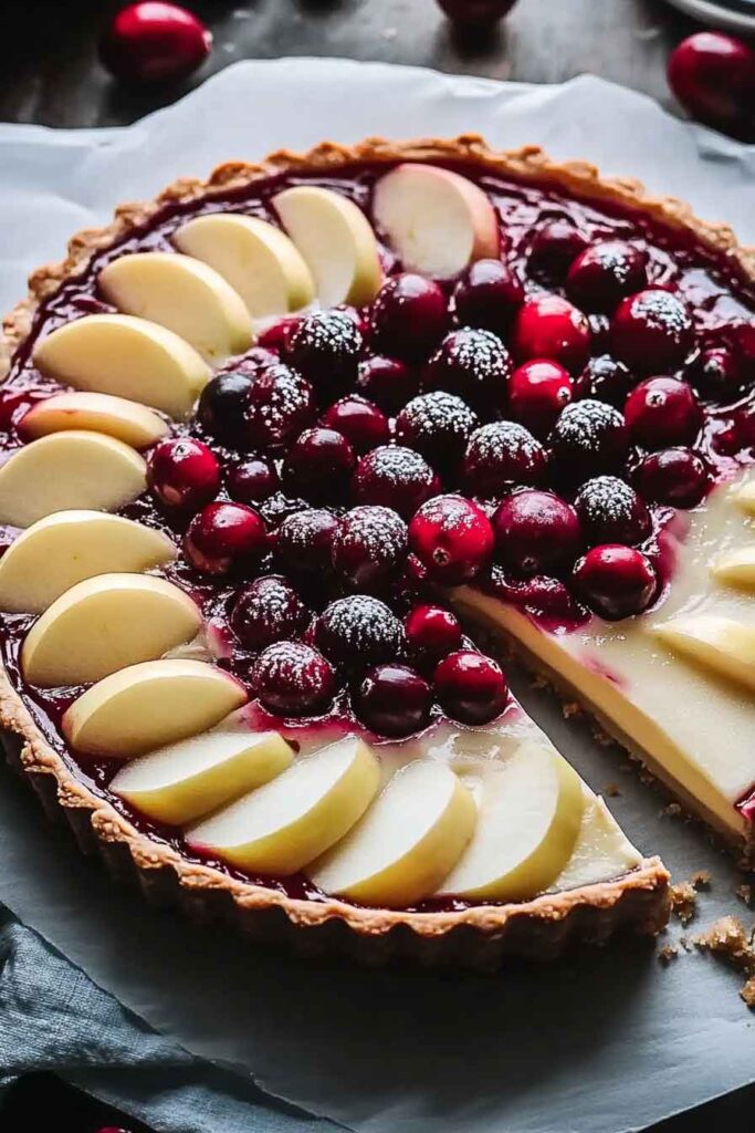 How to Serve White Chocolate Cranberry Apple Tart