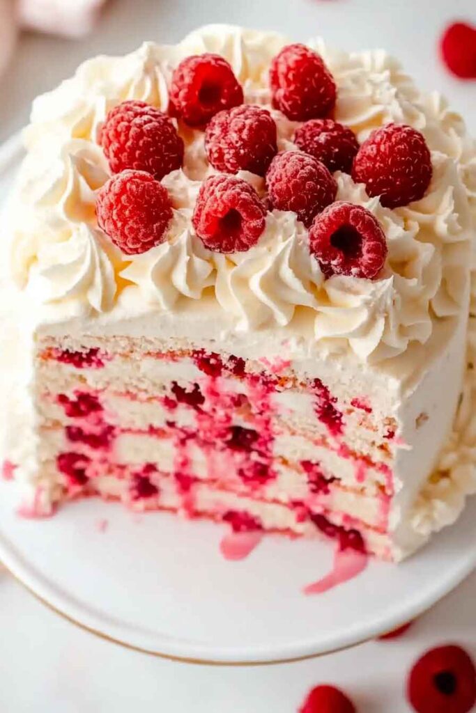 How to Serve White Raspberry Cake