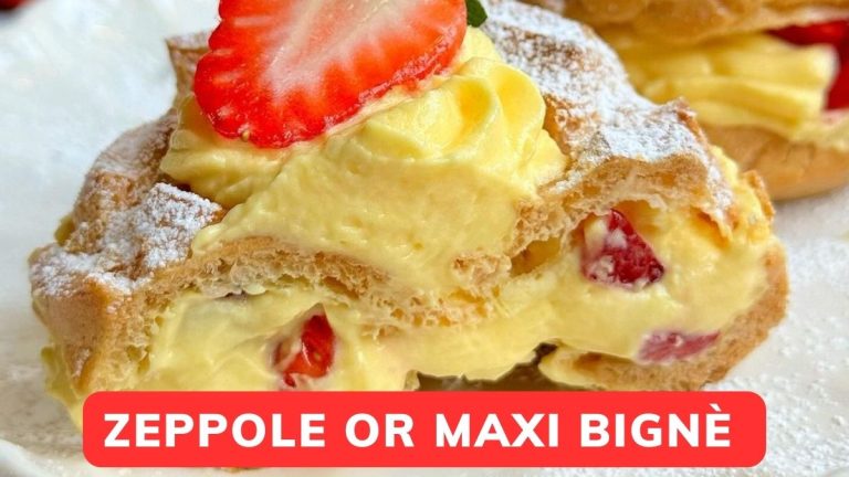 Delicious Recipe: Zeppole or Maxi Bignè with Cream and Strawberries