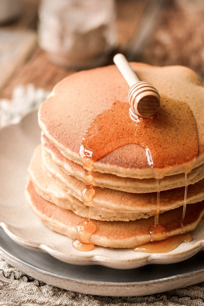 Whole Wheat Honey Pancakes