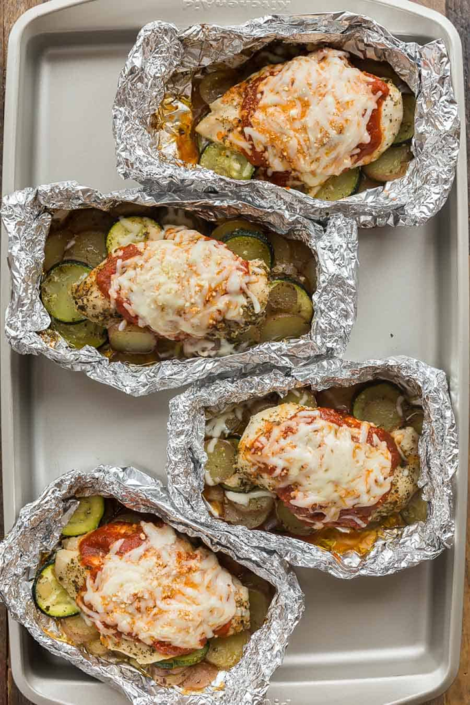 Parmesan Chicken and Potato Packets