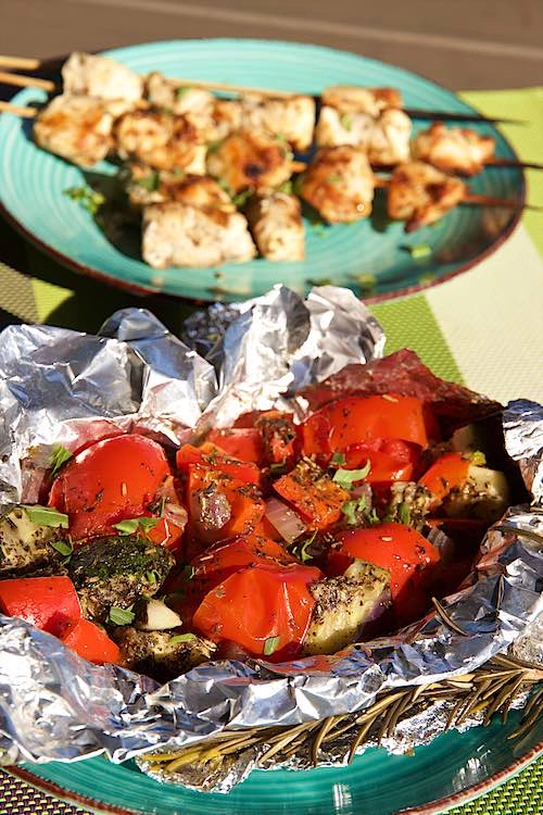 Mediterranean Veggie and Feta Packets