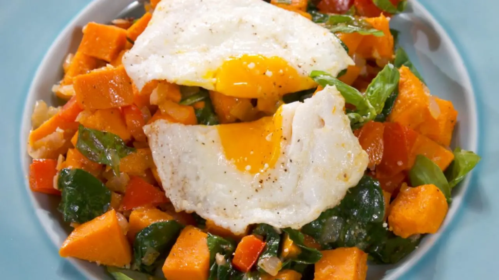 Sweet Potato Hash with Fried Eggs