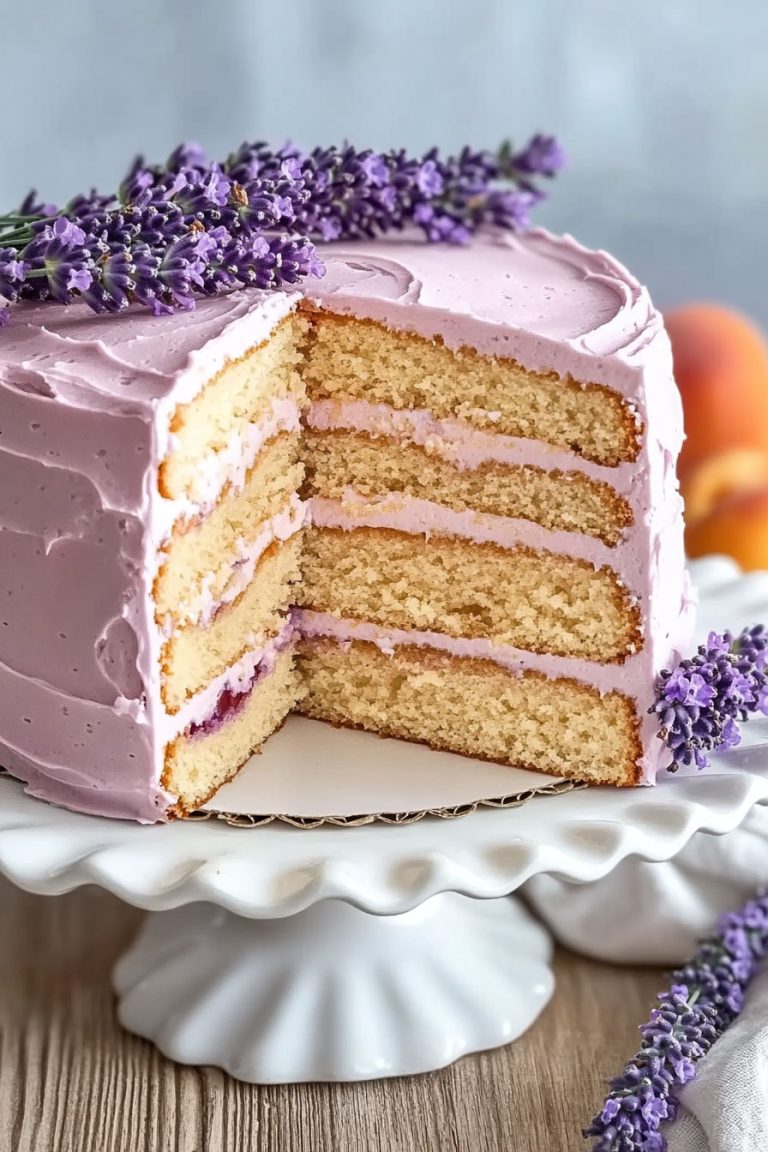 Lavender Peach Cake