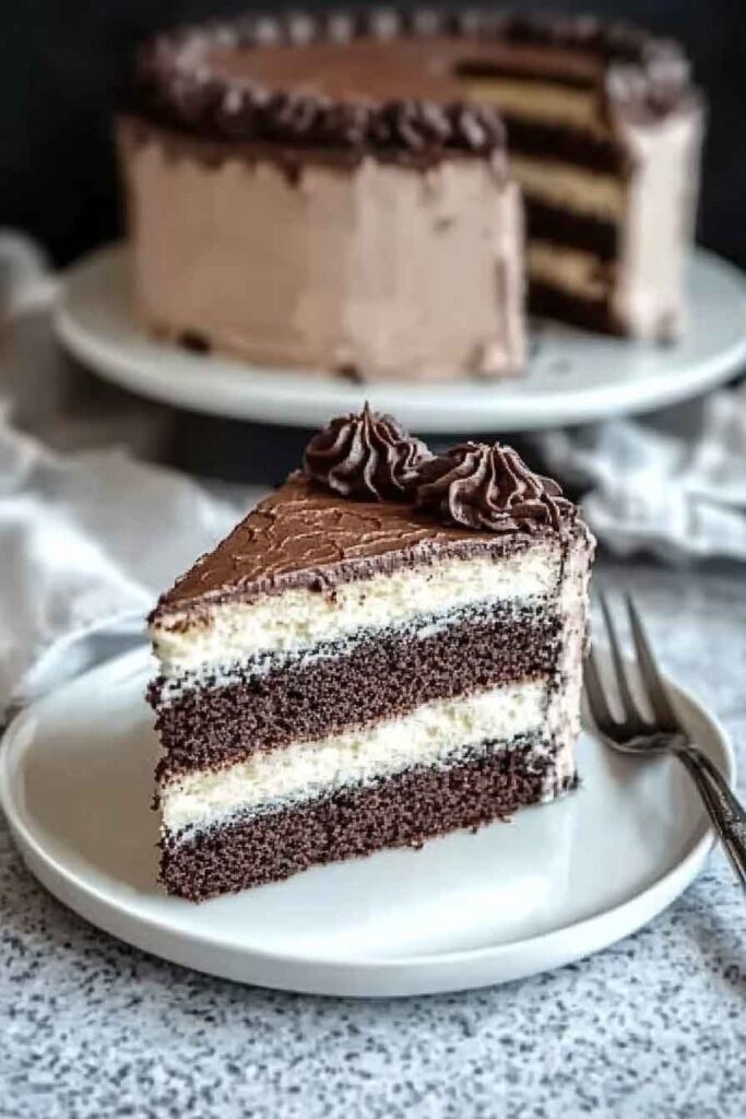 4. Assemble the Tuxedo Cake