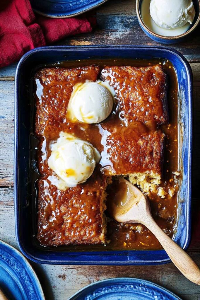 6. Pour the Sauce Over the Hot Pudding