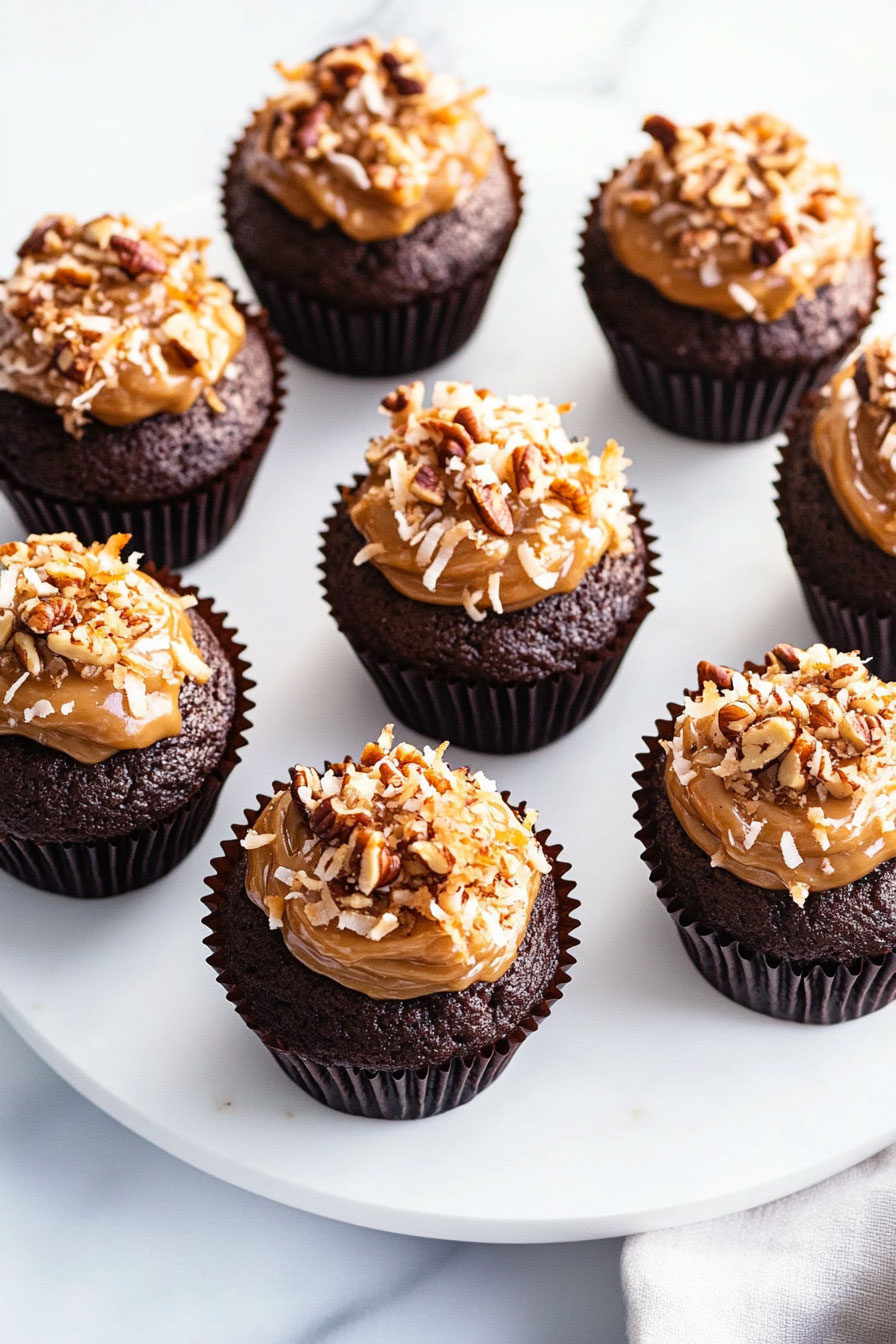 German Chocolate Cupcakes