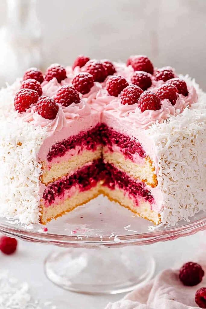 How to Serve Raspberry Coconut Cake