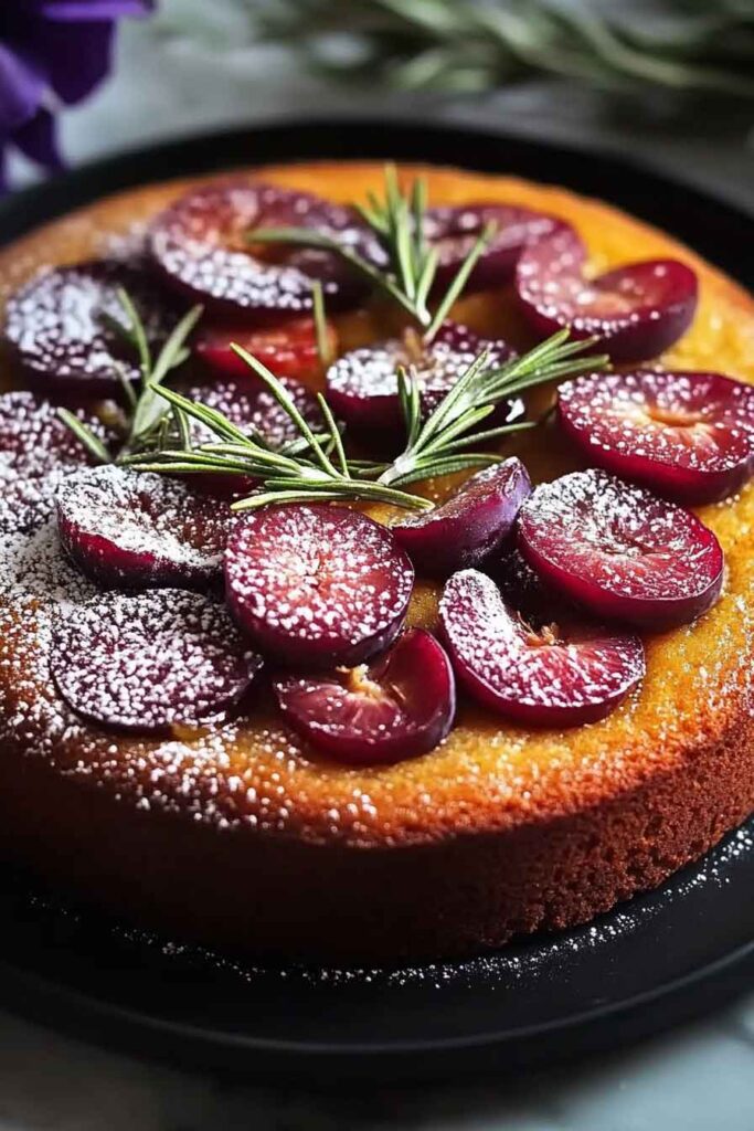 How to Serve Plum Rosemary Cake