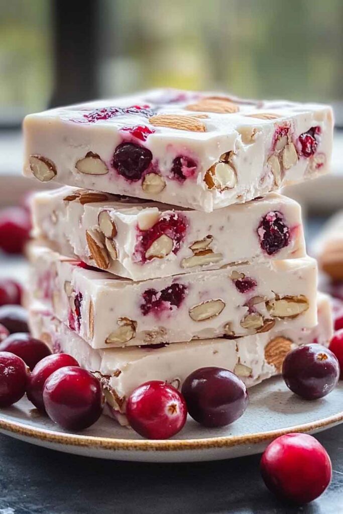 How to Serve Cranberry Almond Nougat