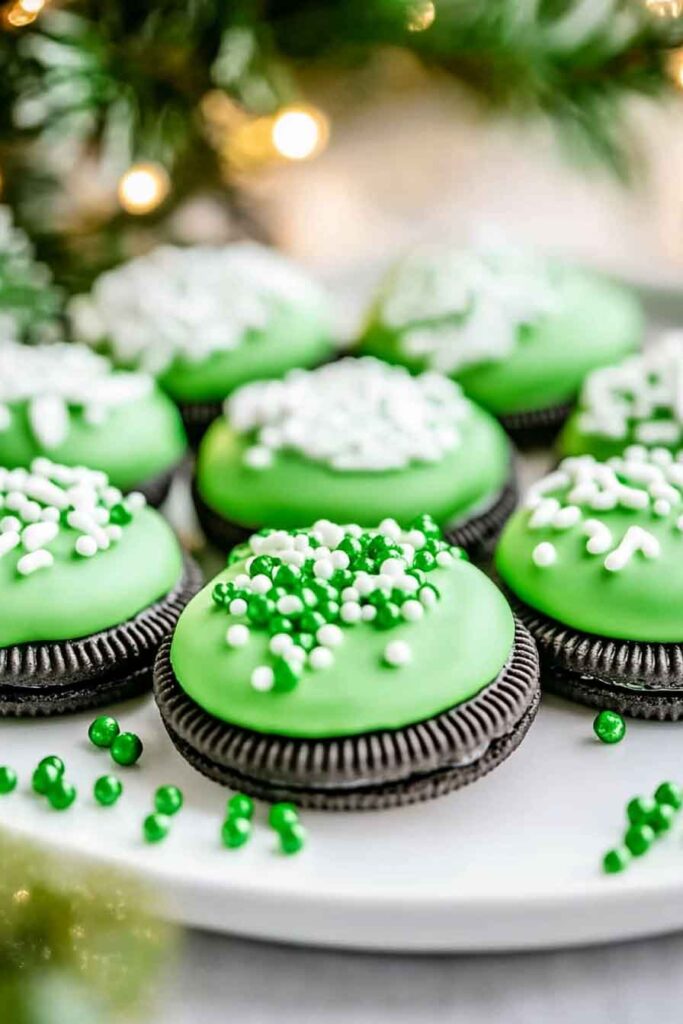 How to Serve Grinch Oreo Delights